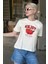 Beyaz Bisiklet Yaka Pamuklu Kısa Kollu Kadın T-Shirt MG2150 3