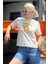 Sarı Bisiklet Yaka Pamuklu Kısa Kollu Kadın T-Shirt MG2150 3