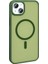 Apple iPhone 13 Kılıf Magsafeli Mat Arka Yüzey Sio Kapak Koyu Yeşil 1