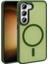 Samsung Galaxy S23 Kılıf Magsafeli Mat Arka Yüzey Sio Kapak Koyu Yeşil 3