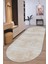 Makinede Yıkanabilir Kaymaz Taban Leke Tutmaz Bej Oval Salon Halısı Mutfak Halısı ve Yolluk 1