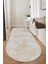Makinede Yıkanabilir Kaymaz Taban Leke Tutmaz Bej Oval Salon Halısı Mutfak Halısı ve Yolluk 1