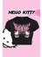 Siyah Gothic Hello Kitty Militant Crop T-Shirt 1