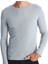 Erkek Uzun Kol Bisiklet Yaka Slimfit Likralı Düz Tişört Gri 1