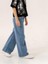 Kız Çocuk Bol Paça Taşlı Denim Pantolon 5