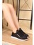 Bağcıklı File Sneakers Spor Ayakkabı Siyah 2