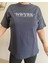 Kadın New York Baskılı Tshirt Füme 1