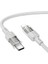 U129 Transparan Type-C To Lightning Data ve Şarj Kablosu 1m 1