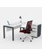 Galaxy 180 cm Yüksek Kesonlu Beyaz Çalışma Ofis Masa (Beyaz/antrasit) 2