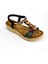 BA04520 Siyah H Kadın Halka Boncuklu Ful Ithal Lastikli Sandalet - Siyah Saten - 39 4