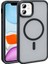 iPhone Uyumlu 12 Kılıf Magsafe Şarj Özellikli Mat Arka Yüzey Htstore Sio Kapak-Siyah 1