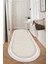 Makinede Yıkanabilir Kaymaz Taban Leke Tutmaz Bej Oval Salon Halısı Mutfak Halısı ve Yolluk 1