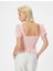 Pötikare Peplum Tişört Crop Fiyonk Detaylı Fırfırlı Slim Fit 4