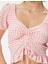 Pötikare Peplum Tişört Crop Fiyonk Detaylı Fırfırlı Slim Fit 5