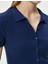 Crop Tişört Gömlek Yaka Düğmeli Kaşkorse Kısa Kollu Slim Fit 5