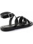 Siyah Hakiki Deri Kadın Sandalet K05826018203 4