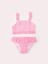 Çizgili Fırfırlı Kız Çocuk Bikini Takım 1