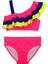 Neon Pembe Volanlı Kız Çocuk Bikini Takım 1