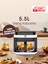 Sağlıklı Cam Hazne, Dokunmatik Kontrollü, Çift Kulp, Kolay Temizlenen Airfryer & Fritöz 1200W 2