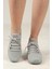 Kadın Bağcıklı Triko Dolgu Topuklu Sneaker-Füme 2