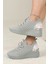 Kadın Bağcıklı Triko Dolgu Topuklu Sneaker-Füme 5