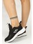 Kadın Bağcıklı Spor Sneaker-Siyah-Beyaz 4