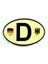 Etiketçilere Özel Armalar Oval Adac D (Deutschland) Almanya Bayraklı Krem Alüminyum Arma Sticker 1