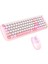 Kablosuz Klavye ve Mouse Set Renkli Sevimli 100 Tuşlu Pc Notebook Laptop Uyumlu Klavye ve Fare Ev Ofis Kullanımına Uygun Ingilizce Q Klavye 1