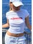 Y2K Tech Star Monte Carlo Beyaz Yarım Kadın Bluz Crop Top T-Shirt 1