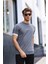Erkek Future Nakışlı Slim Fit Bisiklet Yaka Omuz Biye Detaylı %100 Pamuk T-Shirt 1