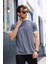 Erkek Future Nakışlı Slim Fit Bisiklet Yaka Omuz Biye Detaylı %100 Pamuk T-Shirt 3