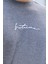 Erkek Future Nakışlı Slim Fit Bisiklet Yaka Omuz Biye Detaylı %100 Pamuk T-Shirt 4