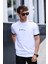 Erkek Future Nakışlı Slim Fit Bisiklet Yaka Omuz Biye Detaylı %100 Pamuk T-Shirt 1