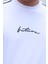 Erkek Future Nakışlı Slim Fit Bisiklet Yaka Omuz Biye Detaylı %100 Pamuk T-Shirt 3