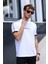Erkek Future Nakışlı Slim Fit Bisiklet Yaka Omuz Biye Detaylı %100 Pamuk T-Shirt 4