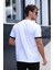 Erkek Future Nakışlı Slim Fit Bisiklet Yaka Omuz Biye Detaylı %100 Pamuk T-Shirt 5