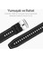 Xiaomi Mi Watch (Yuvarlak Kasa) Örgü Kumaş Hibrit Ayarlanabilir Silikon Lansman Saat Kordonu 4
