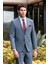 Koyu Lacivert Desenli Mono Yaka Astarlı 6 Drop Slim Fit Dar Kesim Takım Elbise 1001240174 1