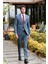 Koyu Lacivert Desenli Mono Yaka Astarlı 6 Drop Slim Fit Dar Kesim Takım Elbise 1001240174 3