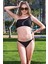 24120-2 Siyah Tül Detaylı Tek Omuz Bikini 1