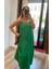 Ayarlanabilir Ince Askı Maxi Boy Elbise Yeşil 2
