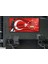 Atatürk ve Türk Bayrağı Yatay Saatli Yandan Vatan Temalı Cam Tablo YSYV016 2