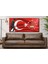 Atatürk ve Türk Bayrağı Yatay Saatli Yandan Vatan Temalı Cam Tablo YSYV016 4