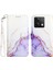 Xiaomi Redmi Note 13 5g Kılıf Mermer Telefon Cüzdan Kılıfı Kayışlı-Beyaz+Mor LS006 (Yurt Dışından) 1