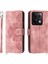 Xiaomi Redmi Note 13 Pro 5g Kılıf Için Çoklu Kart Yuvaları Pu Deri Kapak Çiçek Desenli-Pembe (Yurt Dışından) 1