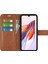 Xiaomi Redmi Için 12C 4g Buzağı Doku Pu Deri Deri Stand Cüzdan Kılıfı Kare Manyetik Toka Telefon Kapak Işık Kahverengi (Yurt Dışından) 3