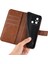 Xiaomi Redmi Için 12C 4g Buzağı Doku Pu Deri Deri Stand Cüzdan Kılıfı Kare Manyetik Toka Telefon Kapak Işık Kahverengi (Yurt Dışından) 5