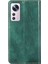 Xiaomi 12 Pro 5G/12S Pro 5g/12 Pro (Boyut) 5g Flip Pu Deri Deri Cüzdan Telefon Kapak Standı Gizli Manyetik Adsorpsiyon Folio Vaka Yeşili (Yurt Dışından) 4