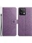 Xiaomi Redmi Note 13 4g Kılıf Manyetik Kapatma Çiçek Desenli Çanta Telefon Kapağı-Mor (Yurt Dışından) 1