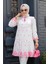 Desenli Pembe Tesettür Tunik 13821p 2